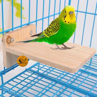 Sage Square Natural Wooden Platform cum Perch cum Stand Bird Toy Ideal for Birds, Hamsters (Light Weight) Wooden Perch, Training Aid, Stick For Bird