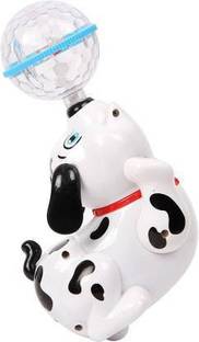 Tenmar Dancing dog with 3d light music 360 rotation (White) (White)