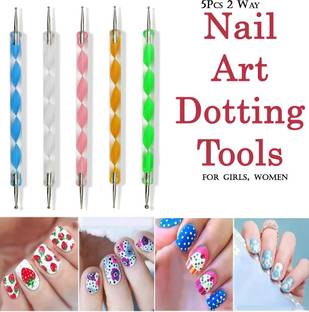 VOZWA Nail Dotting Tool for girls, women (5Pcs 2 Way)