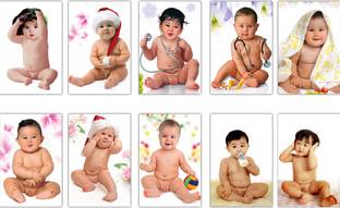 Poster N frame Set of 10 Cute Baby Combo Posters\Smiling Baby Poster\Poster for Pregnant Women\HD Baby Wall Poster for Room Décor Paper Print