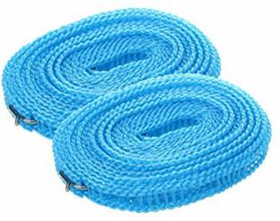 ALWAFLI 5 Meters Clothes Washing Line Drying Rope Nylon Retractable Clothesline Nylon Retractable Clothesline (5 m) (Pack Of 2) Nylon Cloth Clips