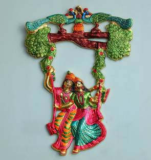 Chhariya Crafts Radha Krishna Tree Jhula Wall Hanging Decorative Showpiece  -  35 cm