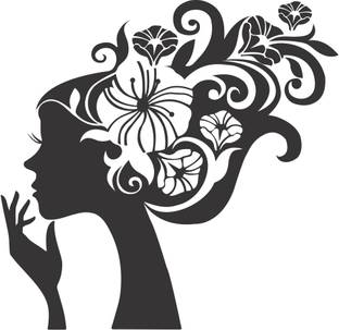 Sahaj Décor 61 cm Girl With Floral Magnetic Sticker