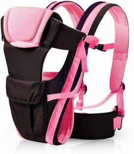 Mopslik High Quality Ergonomic Adjustable 4 in in Multi-Function Baby Carrier/Bag - Brown Pink Baby Carrier