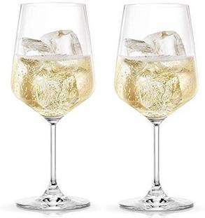 New Town (Pack of 2) Cut Wine Glass for party (Pack of 2) , 360 ml ,Transparent Glass Glass Wine Glass