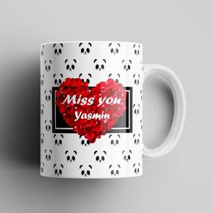 Beautum Model EBMSU023414 MISS YOU Yasmin Name Printed Best Gift Ceramic. Ceramic Coffee Mug