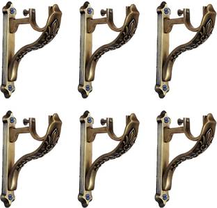 Bzcarts Gold Rod Rail Bracket, Curtain Knobs, Curtain Hooks Metal
