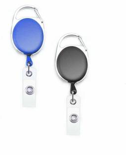Ang 2 PCS Retractable Badge Holder Carabiner Reel Clip On ID Card Holders 1 Card Holder