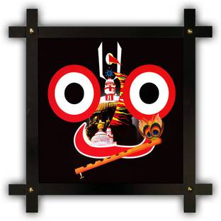 Poster N Frames Cross Wooden Frame Hand-Crafted with photo of Sri Jagnnath Puri 20792-crossframe Digital Reprint 16.5 inch x 16.5 inch Painting