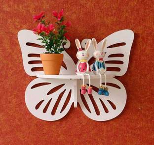 SS ARTS Butterfly Design Floating home decoration material Wooden Wall Shelf