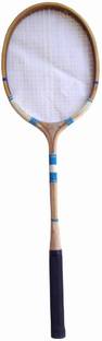 Navex WOODEN BALL BADMINTON RACKET Multicolor Strung Racquetball Racquet