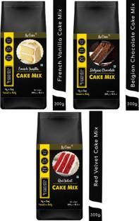 La Casa French Vanilla + Belgian Chocolate + Red Velvet Eggless Cake Mix Combo 900 g