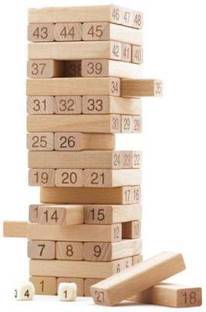 om laxmikant enterprise JENGA WOODEN BLOCKS NATURAL WOOD COLOUR