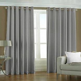 MAHI TEXTILES 214 cm (7 ft) Door Polyester Blackout Curtain (Pack Of 2)