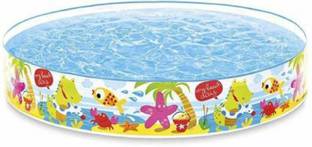 Shopkart Round Rubber Plastic Small Size Swimming Pool For Children, Diameter 5 Feet Inflatable Swimming Pool (Multicolor) Inflatable Swimming Pool