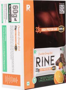 Rine Bars Rine Chocolate Orange kick 23gm High Protein Bar(6 x 60gm) Protein Bars