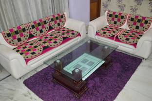 House Attire Polycotton Geometric 3+2 Seater Sofa Cover