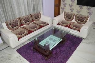 House Attire Cotton Geometric 3+2 Seater Sofa Cover