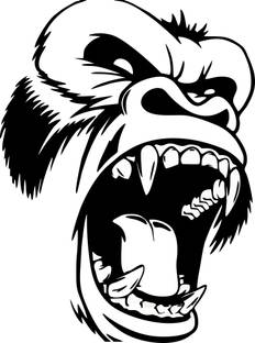 Sahaj Décor 46 cm Face Of King Kong Self Adhesive Sticker