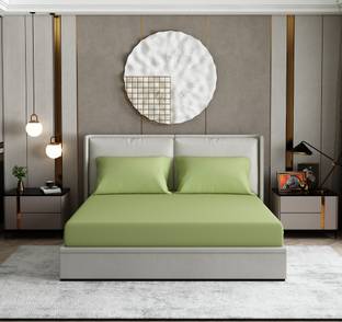 ELUSIVE Cotton Double Flat 260 TC Solid Bedsheet