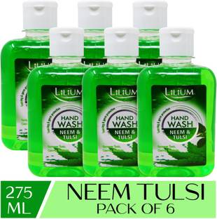 LILIUM Foaming Hand Wash, Neem/Tulsi, 275ml, Pack of 6 Hand Wash Bottle