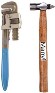 manvi Hand Tool Set-Piper Wrench 12" & Hammer 8" Hand Tool Kit