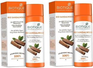 BIOTIQUE Sunscreen - SPF 50 PA+ Bio Sandalwood Lotion 50 + SPF Sunscreen