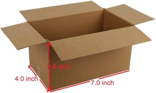 Dronix Corrugated Cardboard 3 Ply Corrugated Box Size L=7, W=4, H=3.5 Inches| Packaging Boxes for Moving/Storage Packaging Box