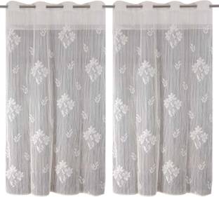 GROVERTEXOFAB 214 cm (7 ft) Tissue Door Curtain Single Curtain