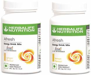 HERBALIFE Afresh Energy Drink Mix Lemon and Ginger Flavor 50 GM in Pack of 2 Energy Drink