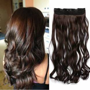 SAMYAK Curly / Wavy Long Clip in Hair Extension