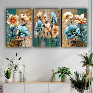 Flipkart Perfect Homes Large Panel Embossed 36 inch x 18 inch Painting