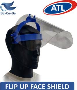 ATL Go-Co-Go Flip Up Face Shield, Replaceable Visor, Adjustable Strap, One Size Fits All, PC Visor (LEXAN Grade), Lightweight Model with 2 Position Hold, Go-Co-Go ,with 1 Additional Visor FUFS/V1 Safety Visor