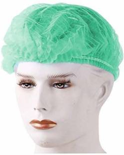 VIHAAN 100 Pcs Disposable Non Woven Bouffant (green) Surgical Head Cap