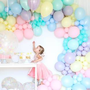 Bash N Splash Solid Premium Quality Multicolored Pastel Macron Balloon Pack Of 50 Balloon