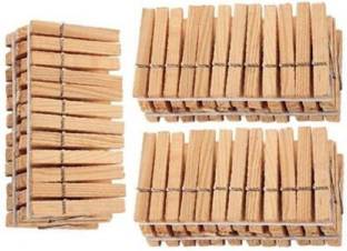 MEZIRE Premium Standard Size Wooden Paper Clip (Set of 60, Beige) Wooden Cloth Clips