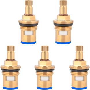 Acetap Brass Ceramic Disc Cartridge Quarter Turn 1/2 Inch for Hot and Cold Bathroom Kitchen Tap Faucet Valve - Pack Of 5 Piece Faucet Spindle