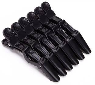 Angel Infinite Hair Sectioning Clamps Plastic Hair Grip Clips Cutting Clamps Styling Sectioning Clips Hairdressing Styling Hairpin Salon Styling (Dark Black, 6 Pcs) Hair Clip