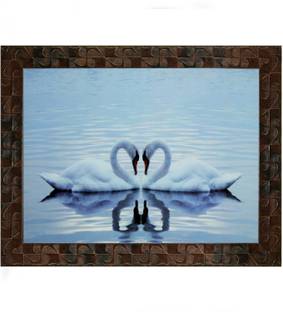 Indianara Pair of Swan Painting (2859) Digital Reprint 10 inch x 13 inch Painting