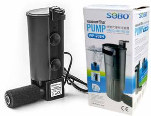 SOBO WP-208H Hang On Biochemical Filter Water Purifier Aquarium Pump for Low Water Level Turtle Tortoise Reptile Terrarium Fish Tank by Foodie Puppies Corner Aquarium Filter