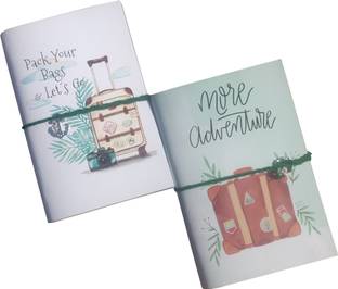 GOONJ CREATIONS Handmade Travel Diary Pack of 2 Regular Diary Unruled 90 Pages