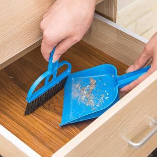 Creation Hub Multipurpose Plastic Mini Dustpan and Brush Broom Cleaning Set of 1 Plastic Step On It Dustpan