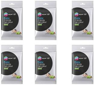 Godrej EXPERT SHAMPOO HAIR COLOR PACK OF 6 ( BLACK) , BLACK