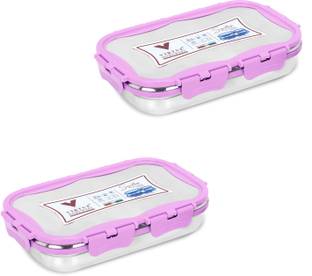 VIRTUE HOMEWARE Stainless Steel Jumbo2 Lunch Box Set -2 Containers (925ml each)Dishwasher Safe Air Tight Container lids & Leakage Proof Tiffin Box Office School Travel Picnic Lunch Box 2 Containers Lunch Box