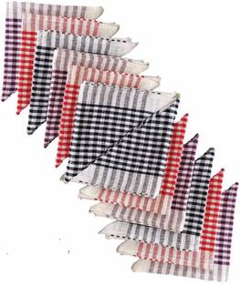 JIKOM Checkered Kitchen Use & Cleaning Cloth_002 Multicolor Cloth Napkins ["Multicolor"] Handkerchief
