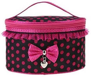 FosCadit Toiletry Bag & Bow Tie Dot Women Multifunction Travel Makeup Case Pouch Toiletry Organizer