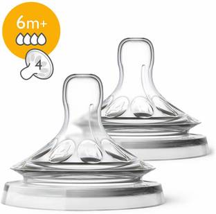 Philips Avent Natural Teat, 6 Months+, Medium Flow, Anti-Colic, Pack of 2 - SCF044/27 Medium Flow Nipple