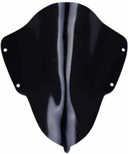 FK Racing Double Bubble Visor for Yamaha R15 V3 (Black) Bike Windshield