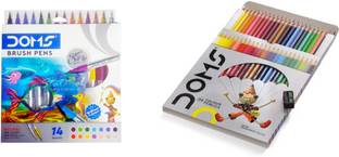 DOMS brush pen and pencil color Round Shaped Color Pencils