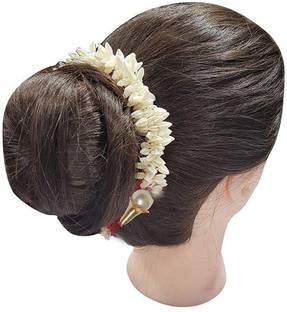 SAMYAK Combo of 4 Jura Bun Artificial Gajra Rubber Veni Wedding Party  Mogra Hair Extension